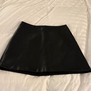 GAP Black Faux Leather Skirt